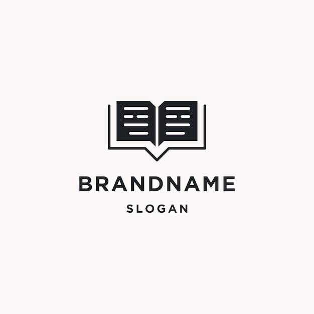 Book logo icon flat design template