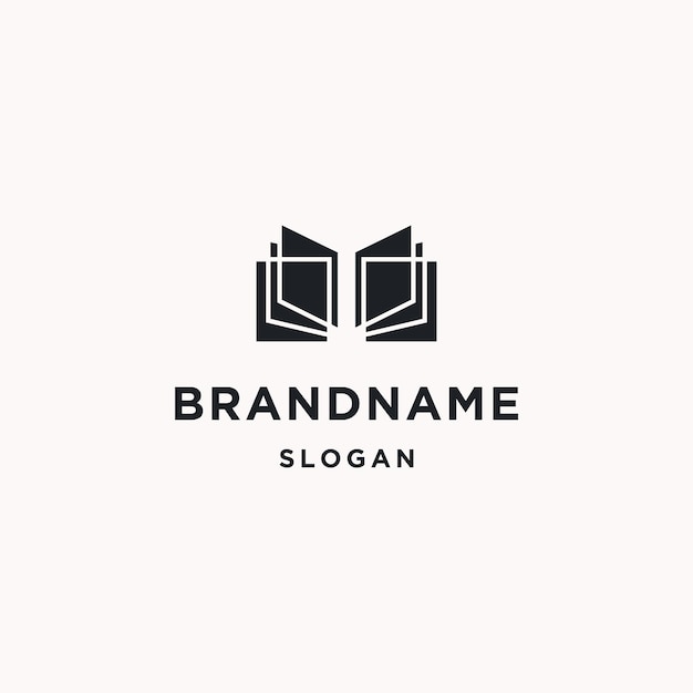 Book logo icon flat design template