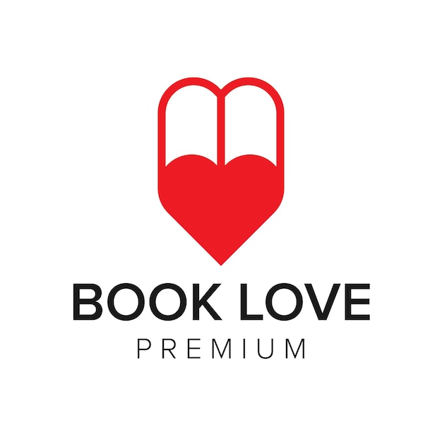 book love logo icon vector template