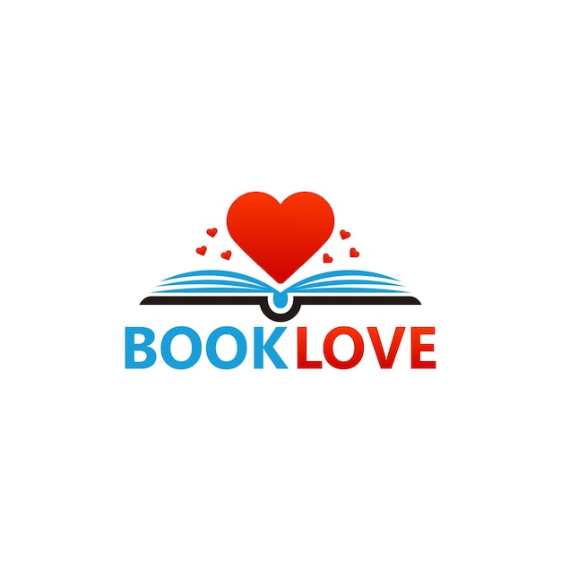 Libro love logo template design vector, emblem, design concept, creative symbol, icon