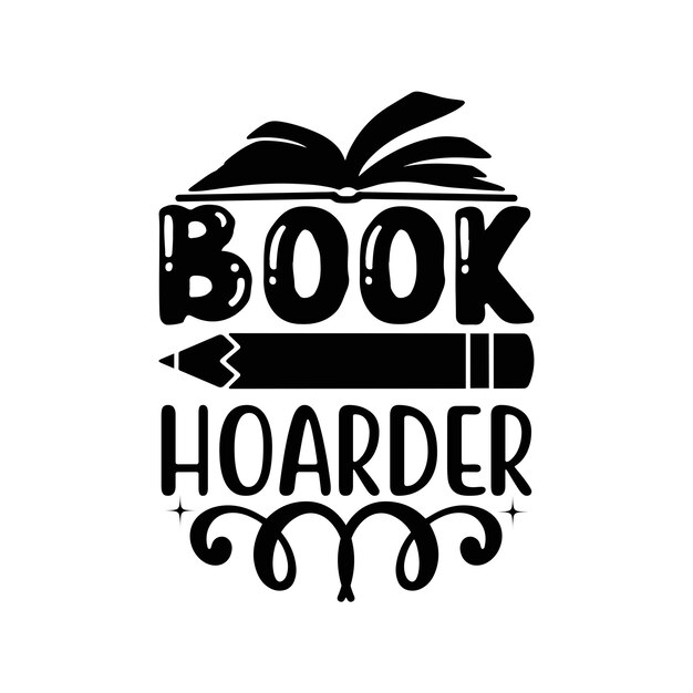 ベクトル book lover for タイポラフィー t シャツ デザイン 印刷対応 svg カット ファイル