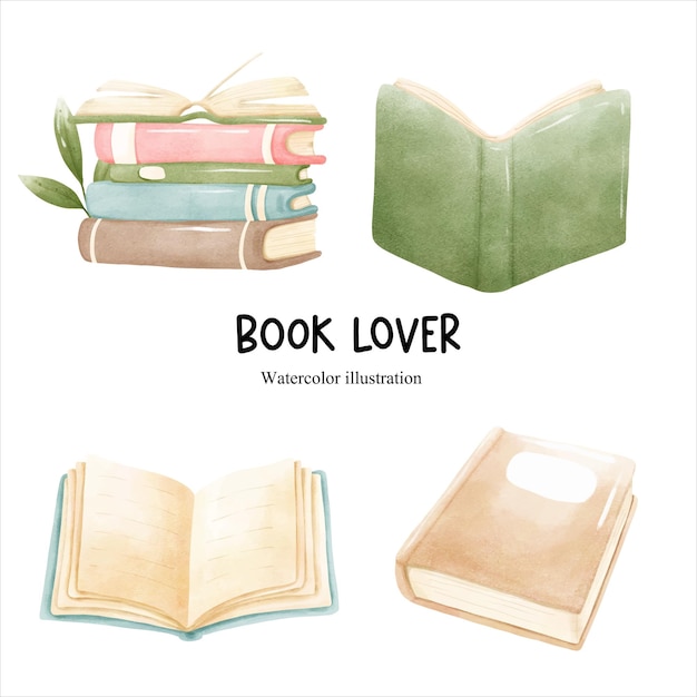 Book lover library vector illustration