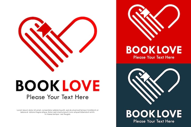 book lover logo template illustration