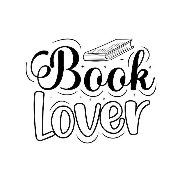 Vector book lover typography quotes