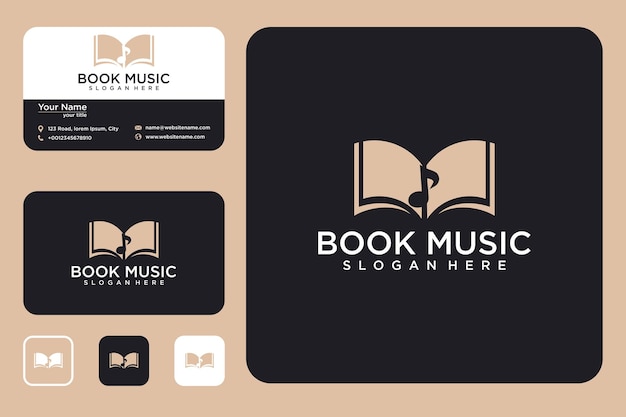 Book music logo design and business card