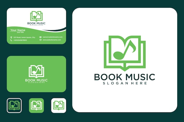 Book music logo design and business card