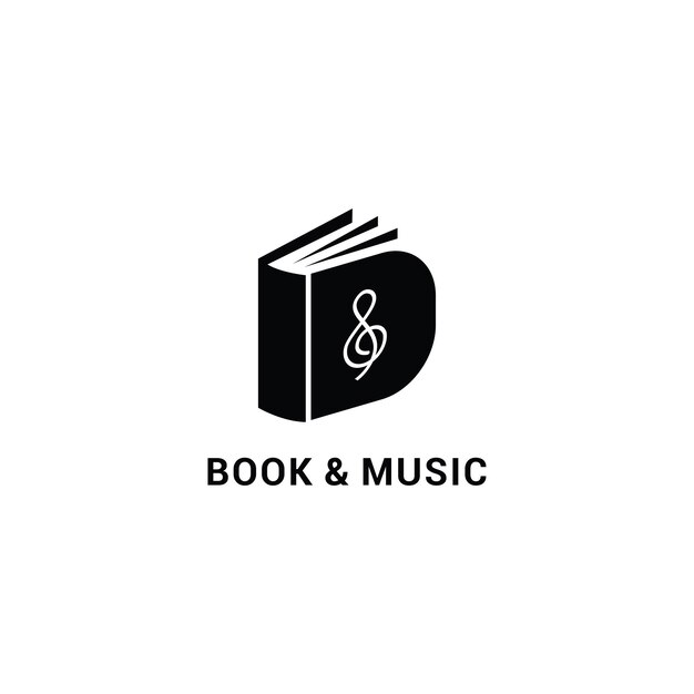 Vector book music logo icon design template flat vector premium vector