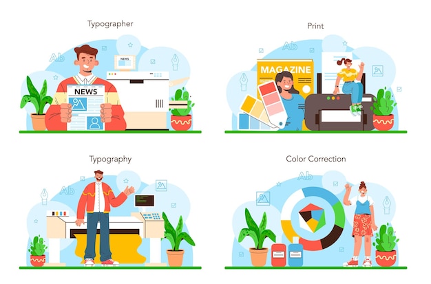 책 신문 또는 잡지 인쇄 세트 인쇄소 기술