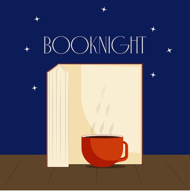 Vector book night card for workd book day