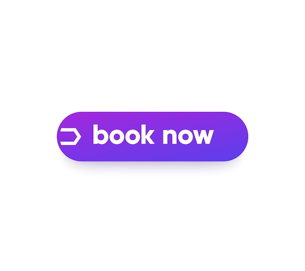 Book now button for web and apps, vector