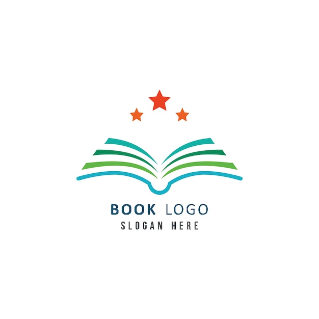 Книга или образовательный дизайн логотипа, подходящий для образовательных логотипов, кампусов, школ и т.п.