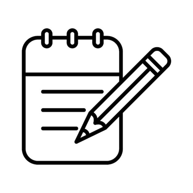 Book and pencil icon vector on trendy design