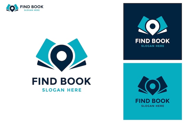 Vector book point logo design template. education icon with pin combination.