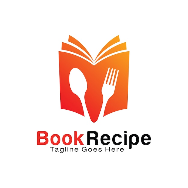 Book Recipe logo design template