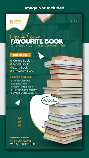Book sale ads story template design