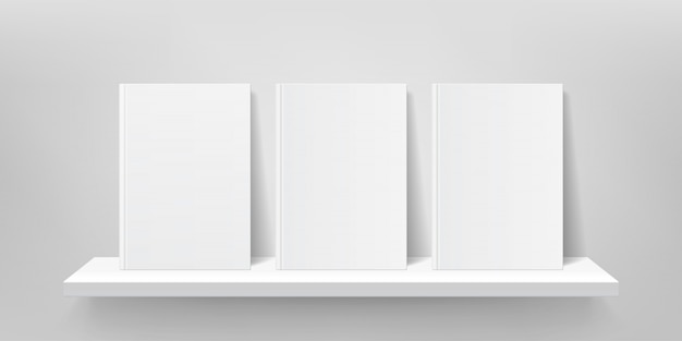 Vector book shelf 3d template