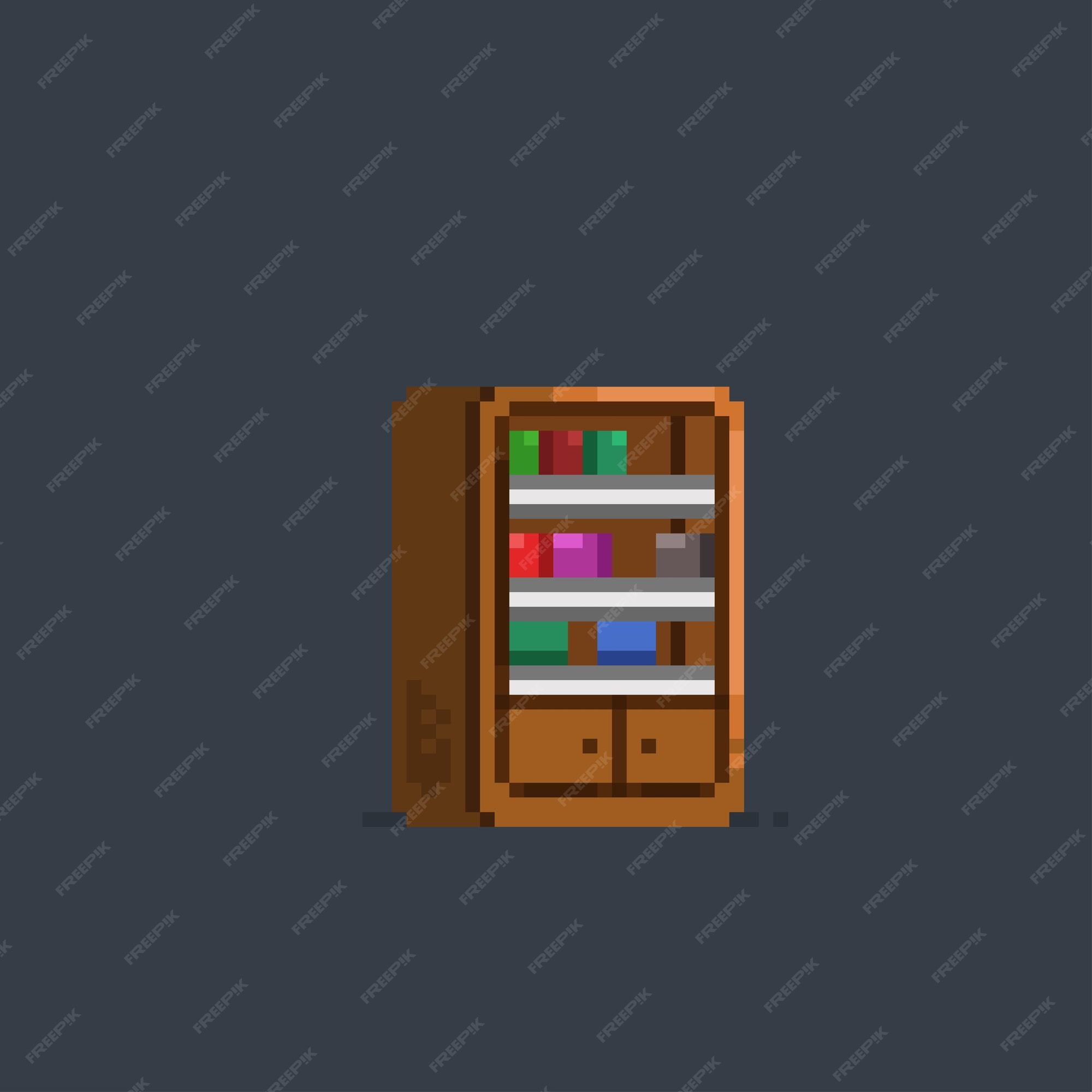 Rickastly chiseled bookshelf pixel art