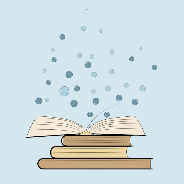 Book and soap bubbles color