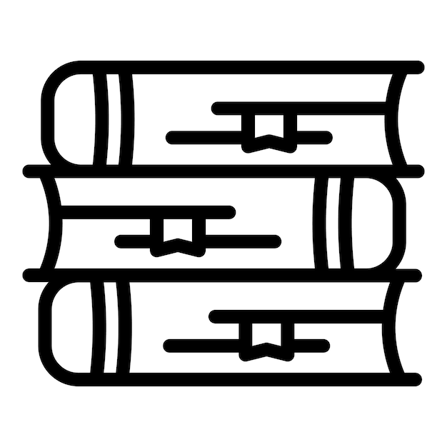 Book stack read icon outline vector student club group learn