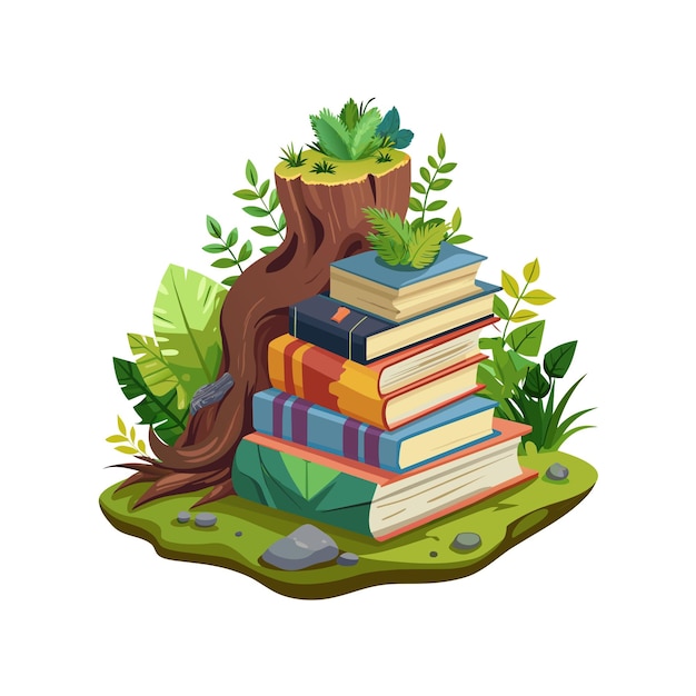 book stack vector illustration concept