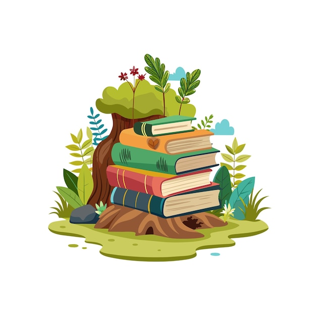 book stack vector illustration concept