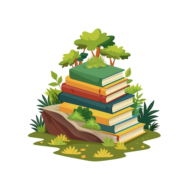 book stack vector illustration concept
