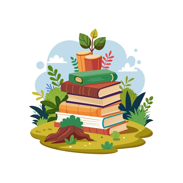 book stack vector illustration concept
