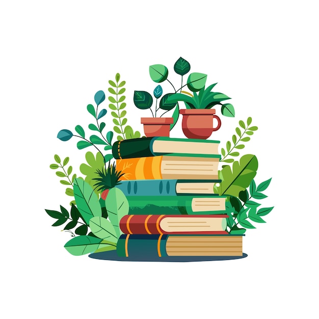 book stack vector illustration concept
