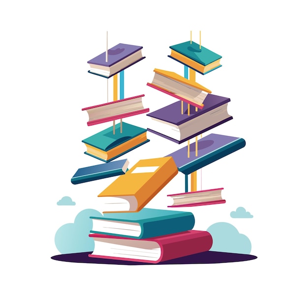 Концепция иллюстрации векторного стека книги