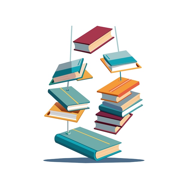 Концепция иллюстрации векторного стека книги