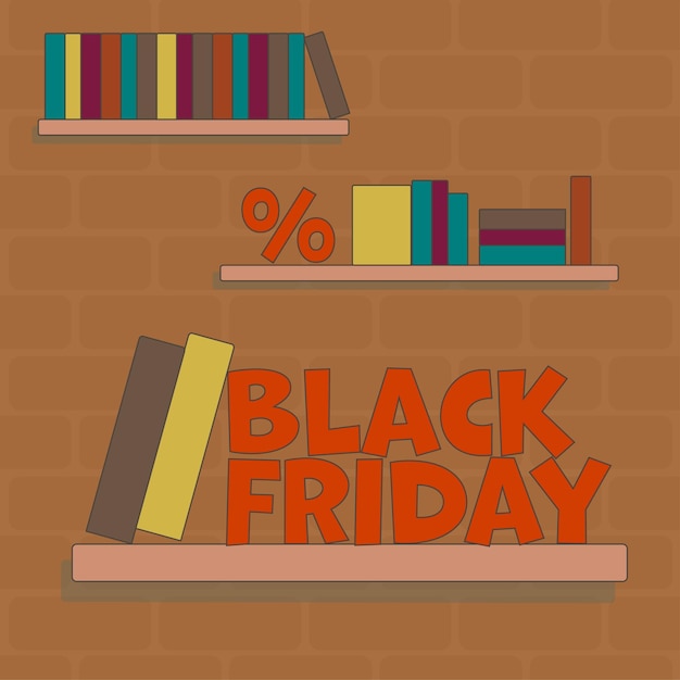 Vector book store black friday poster