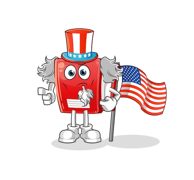 book uncle sam character. cartoon mascot vector