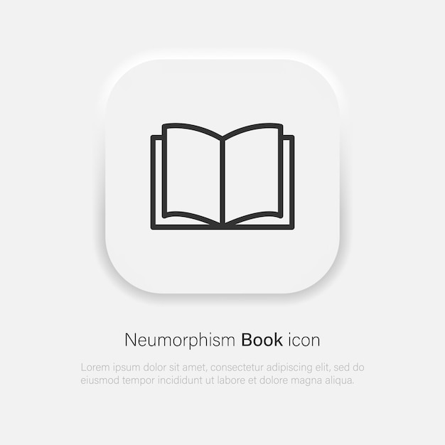 Book vector icon in neumorphism style. Vector EPS 10