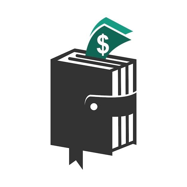 Book wallet money logo Icon Illustration Brand Identity