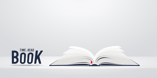 book over white shelf or table  illustration