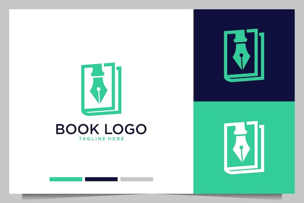 Prenota con penna logo design moderno