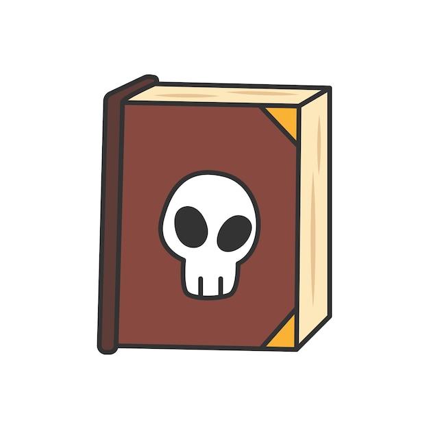 Book with skull cover Vector illustration in flat style Isolated on white background