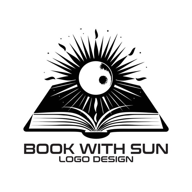 Вектор Книга с дизайном логотипа sun vector