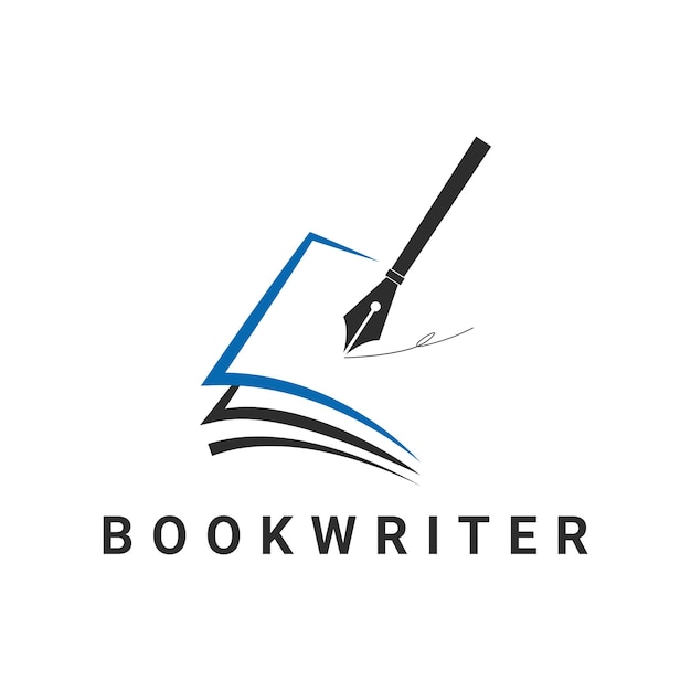 Шаблон дизайна логотипа писателя книги