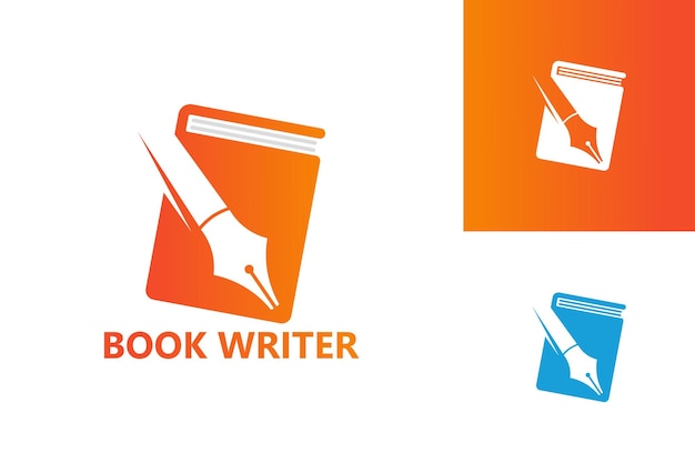 Book Writer Logo Template Design Vector, Emblem, Design Concept, Creative Symbol, Icon