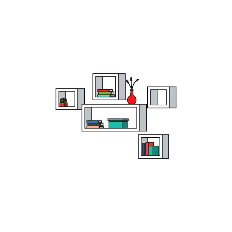 Vector bookcase vector type icon