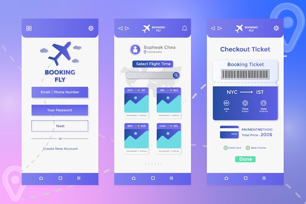 Booking flight time app template