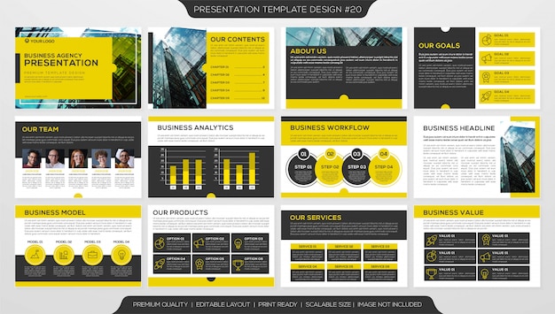 Booklet design template, business corporate presentation with multiple pages