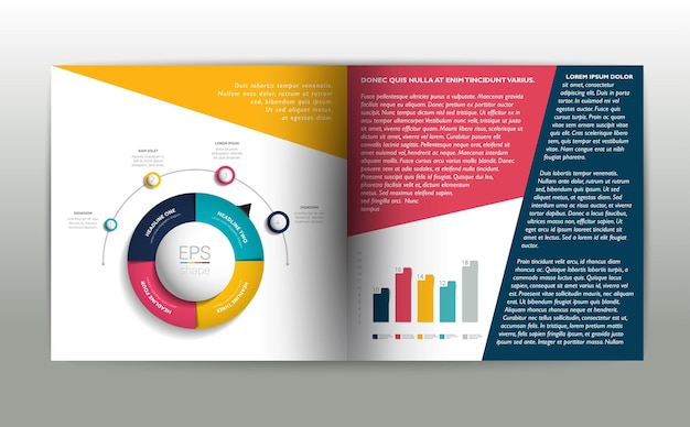 インフォグラフィックWebテンプレートの小冊子ページマガジンレイアウト