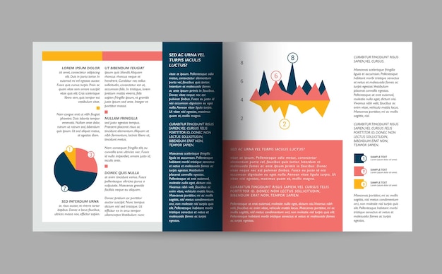 Booklet page magazine layout for infographics web template