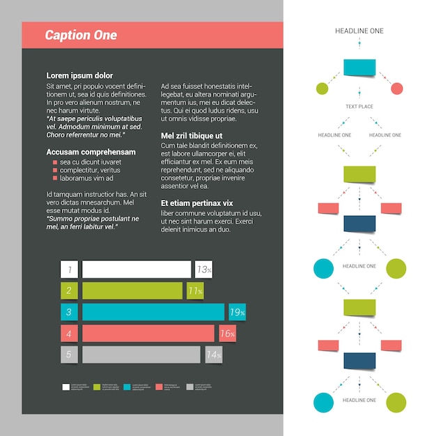 Vettore pagina dell'opuscolo layout della rivista per il modello web di infografica