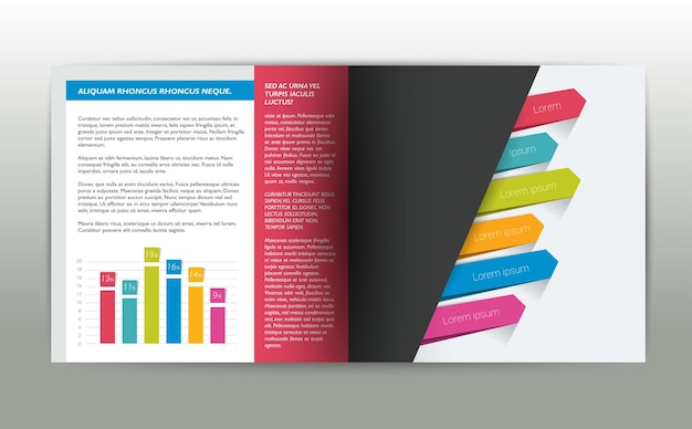 Booklet page Magazine layout for infographics Web template