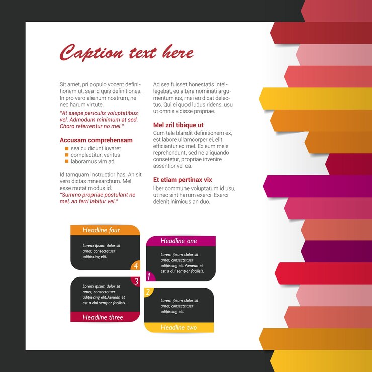 Vector booklet page magazine layout for infographics web template