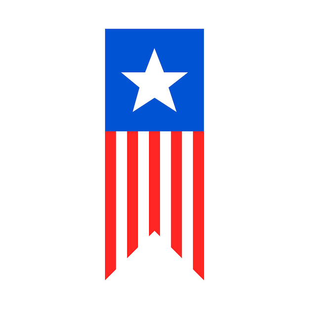 Bookmark as American flag Vector illustration