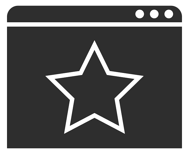 Bookmark black icon Browser window with star symbol